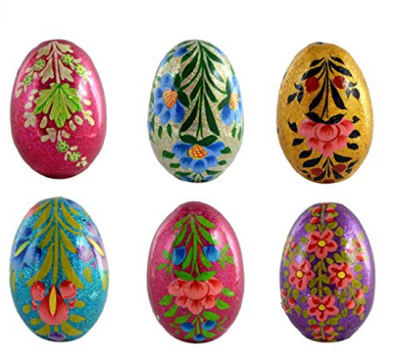 Craftuno Handcrafted Paper Mache Easter Eggs - Set of 6